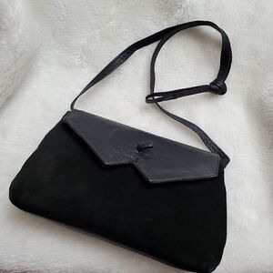 Vintage Velvet and Leather Crossbody Bag